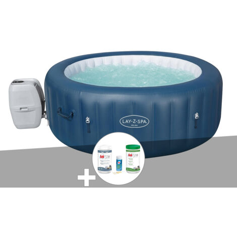 Kit spa gonflable Bestway Lay-Z-Spa Milan rond Airjet Plus 4/6 places + Kit traitement brome