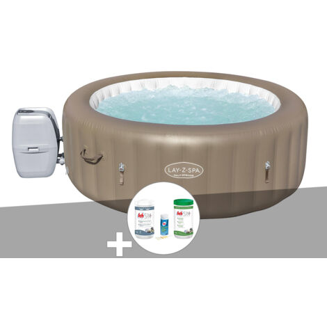 Kit spa gonflable Bestway Lay-Z-Spa Palm Springs rond Airjet 4/6 places + Kit traitement brome