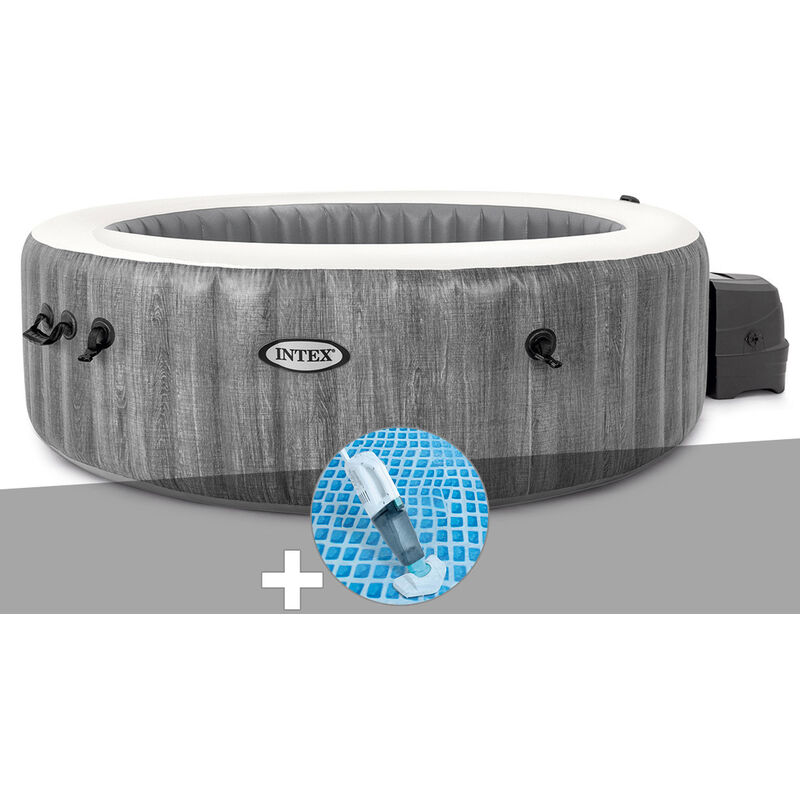 Kit spa gonflable Intex PureSpa Baltik rond Bulles 6 places + Aspirateur