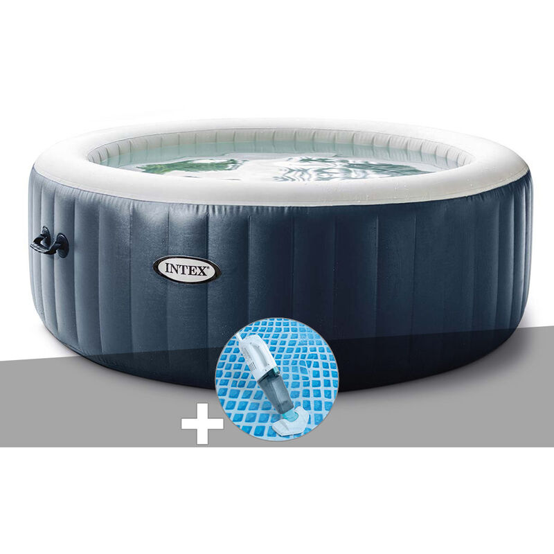 Intex - Kit spa gonflable PureSpa Blue Navy rond Bulles 6 places + Aspirateur