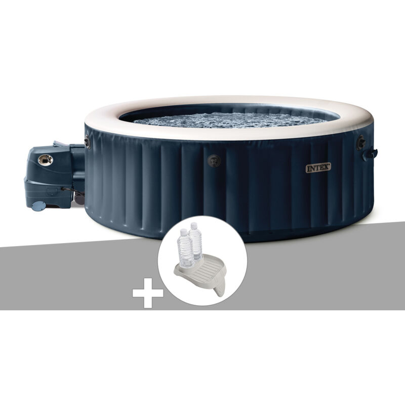 Kit spa gonflable Intex PureSpa rond Bulles 6 places + Porteverre