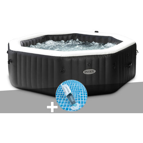 Kit spa gonflable Intex PureSpa Carbone octogonal Bulles et Jets 6 places + Aspirateur