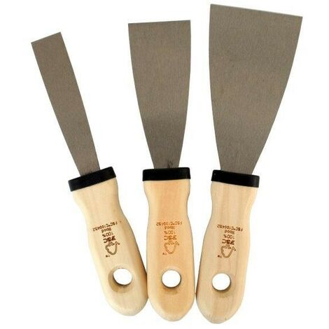 KIT SPATOLE STUCCO MANICO LEGNO 20-40-60