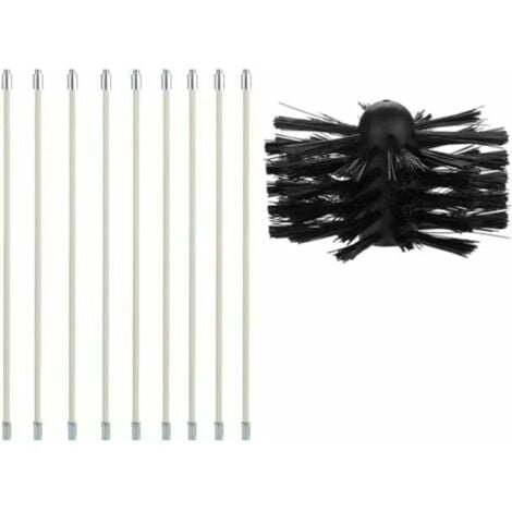 Kit Pulizia Camini Con 6 Aste Flessibili E Testina In Nylon - Per Camini, Fornelli E Sfiati Asciugatrice - Foto 2