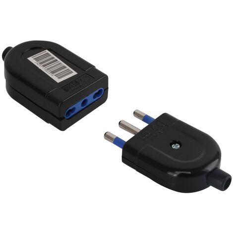 kit spina e presa elettrica bipasso per prolunga p17-11 volante 16A nero