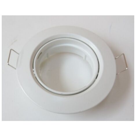 Kit spot encastré blanc Ø 85mm orientable avec douille G5.3 sans lampe 12V ni transfo ZADORA QBS570 PHILIPS 573281