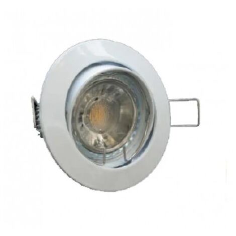 Kit spot encastré LED 5W Ø 80mm orientable blanc lampe 3000K 380lm GU10 230V non-dimmable 36° IP20 FACTORY TRAJECTOIRE 003553
