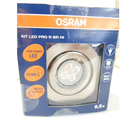 kit spot led 10W orientable Ø 91mm nickel brossé lampe GU10 blanc chaud 230V PRO R OSRAM 982087