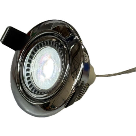 Kit spot LED 5W encastré Ø 82mm chrome orientable 25° avec lampe 6000K 350lm G5.3 12V et driver 230V BRUMBERG 1925.02