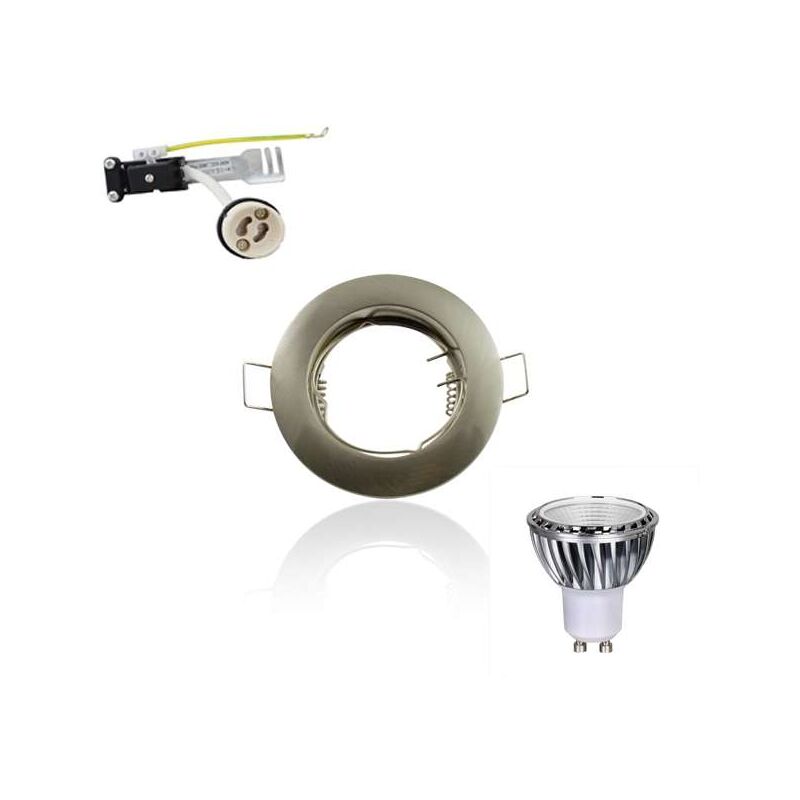 Image of Kit led GU10 cob 5W equivalente 50W Alluminio fisso 2700K bianco caldo