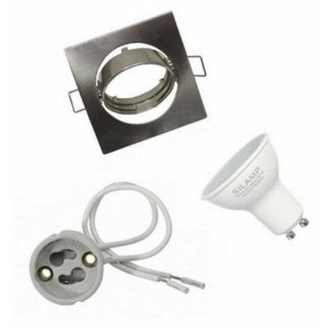 Kit Spot LED GU10 encastrable avec Ampoule LED 6W - Blanc Neutre 4000K - 5500K - SILAMP