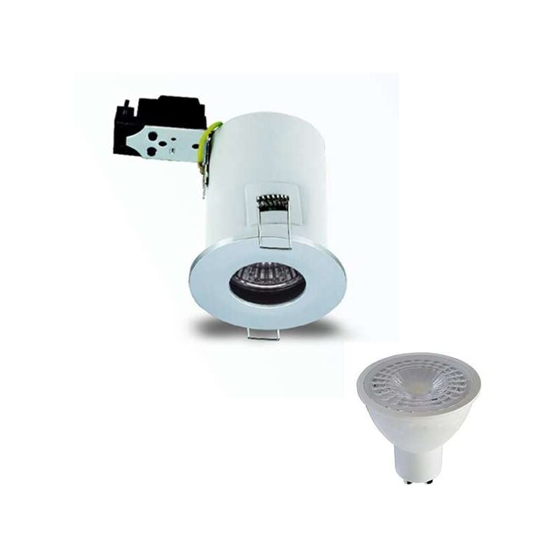 Optonica - Kit Spot led RT2012/BBC Finition Alu Brossé GU10 7W équivalent 50W - Blanc Chaud 2700K