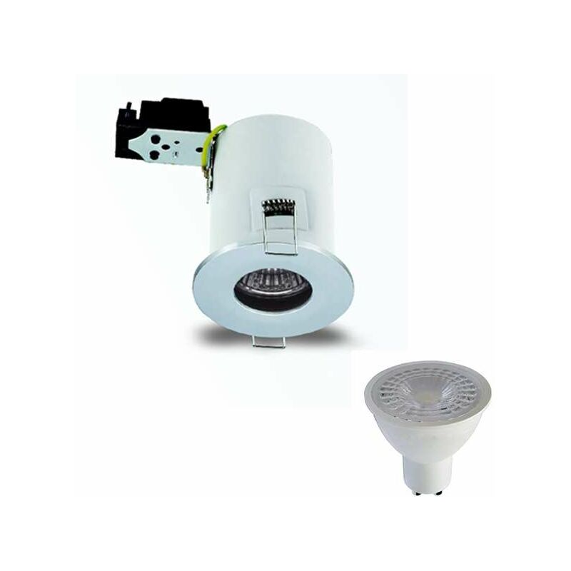 Image of Kit Spot led RT2012/BBC Finitura Alluminio Spazzolato GU10 7W equivalenti a 50W - Bianco Naturale 4500K