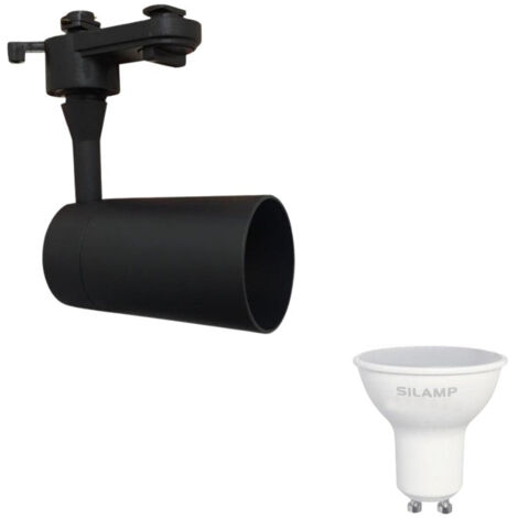 KIT SPOT LED SUR RAIL MONOPHASÉ + AMPOULE LED GU10 8W - Blanc / Blanc Chaud  - SILUMEN