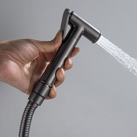 Kit spruzzatore per bidet per WC, spruzzatore per bidet in ottone a parete, kit spruzzatore per bidet portatile ad alta pressione per l'igiene personale (grigio)