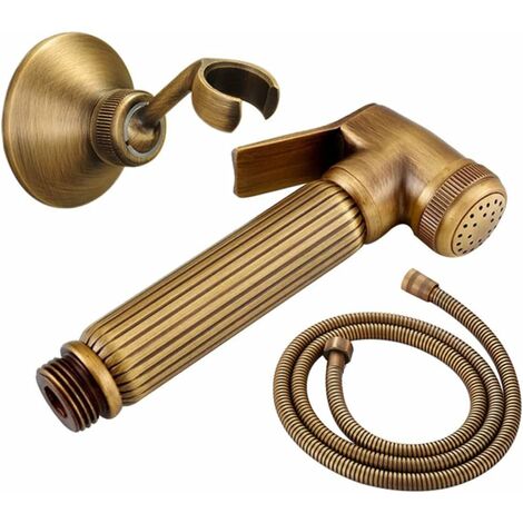Kit spruzzatore per WC, spruzzatore per bidet antico spruzzatore per bidet in ottone spruzzatore per bidet a parete con tubo flessibile, staffa