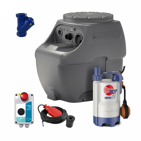 Kit Station De Relevage Eaux Usées 250l Pedrollo Sar250l Top2 Vortex 6m³/h + Alarme