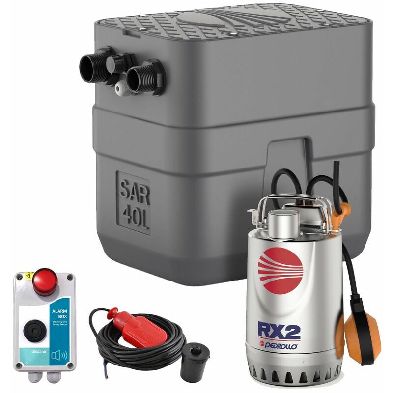 Pedrollo - Kit Station De Relevage Eaux Usées 40l Sar40l Rxm1 4.8m³/h + Alarme