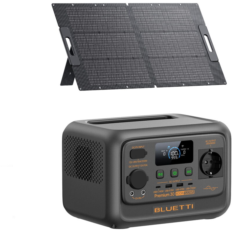 Kit station électrique BLUETTI Premium 30 V2 + panneau solaire 100 W