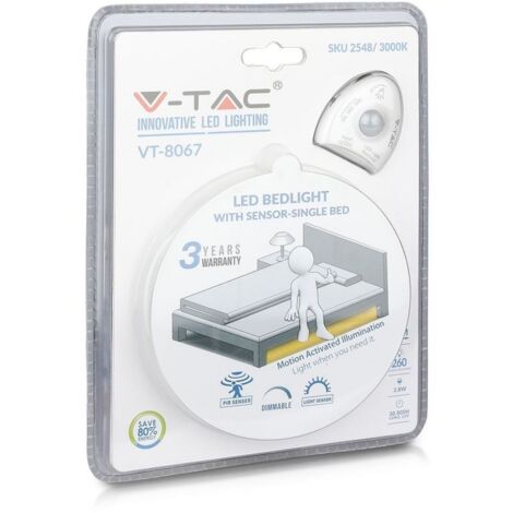 Kit Strip LED 1.2M 2.8W/M Luce Scendiletto Singolo 3000K Dimmerabile Alimentatore + Sensore di Movimento PIR SKU-2548