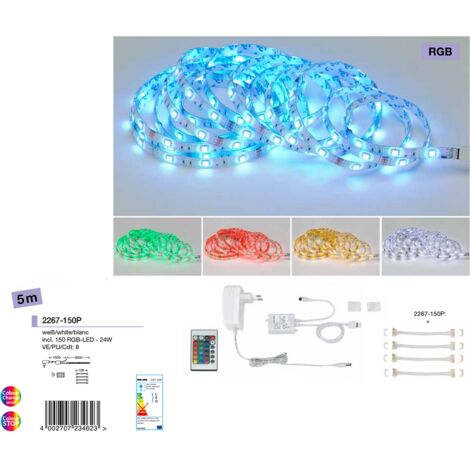 KIT STRISCIA LED 5MT RGB
