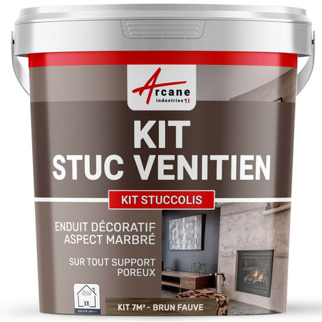 Kit stuc venitien enduit stucco spatulable décoratif KIT STUCCOLIS ARCANE INDUSTRIES Brun fauve - kit jusqu'à 7m²