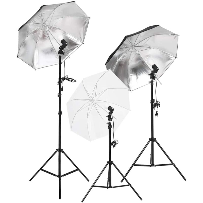 Kit d'éclairage de studio avec trépieds et parapluies vidaXL Kit d'éclairage de studio avec trépieds et parapluies vidaXL