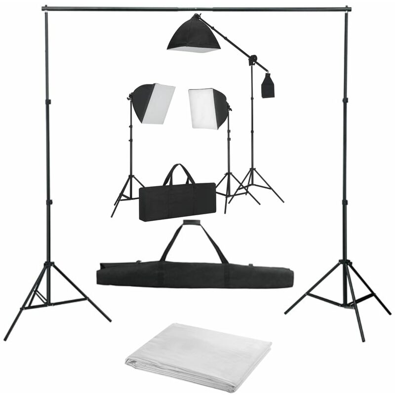 Kit Studio Fotografico con Luci Softbox e Fondale