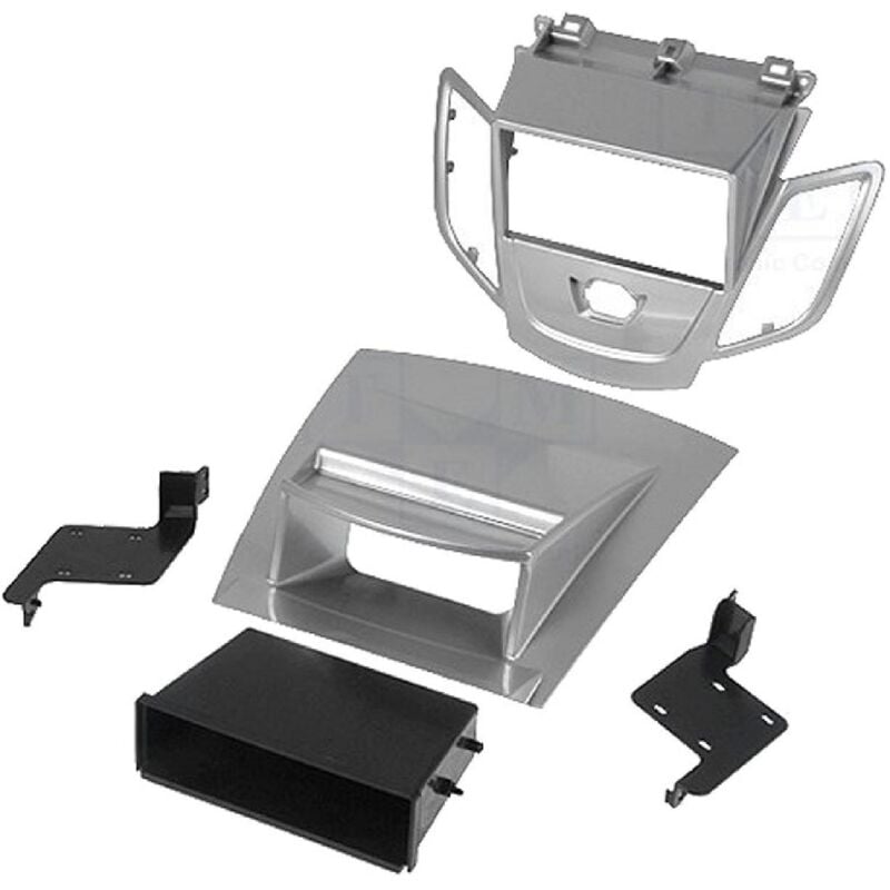 Kit support 2Din compatible avec Ford Fiesta ap09 Avec ecran - vide poche - Argent