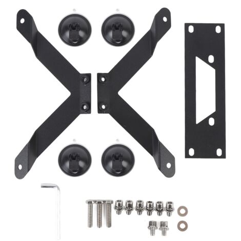 Kit Support Antenne Satellite Rectangulaire + Sans Marque + LKit + Support pour véhicule RV Van Boat + Base plate fixe matériau aluminium 2 ventouses adsorption forte surface universelle