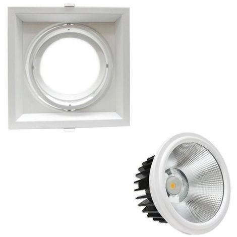 Kit Support AR111 Encastrable Orientable avec Ampoule LED 20W - Blanc Chaud 2300K - 3500K - SILAMP