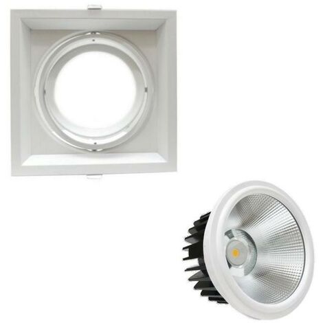 Kit Support AR111 Encastrable Orientable avec Ampoule LED 20W - Blanc Chaud  - SILUMEN