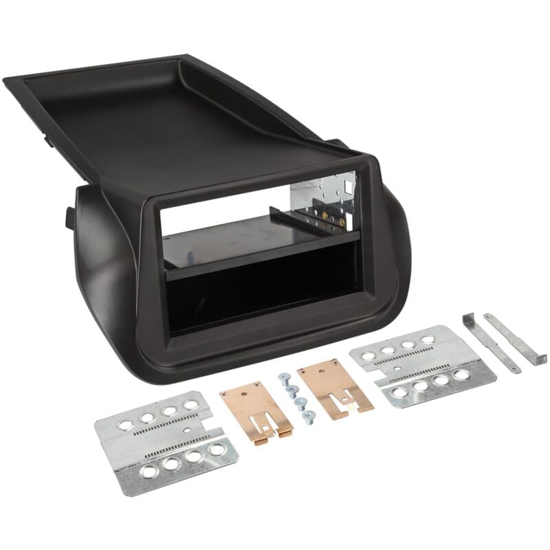 Kit support autoradio 2Din compatible avec Nemo Fiorino Bipper 08-21 - Avec vide poche - Noir