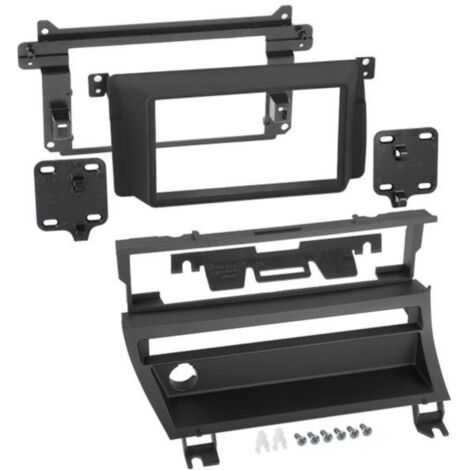 Kit Support Autoradio compatible avec BMW Serie 3 E46 avec 1 bouton - noir mat