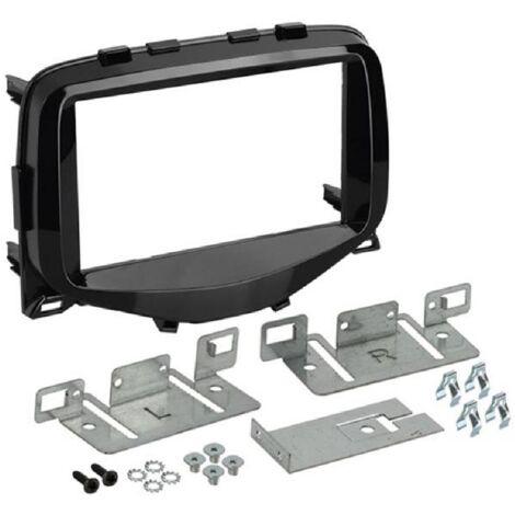 Kit support Autoradio compatible avec Citroen C1 Peugeot 108 Toyota Aygo -Noir brillant