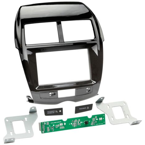 Kit Support Autoradio compatible avec Citroen C4 Aircross Peugeot 4008 12-17 Noir brillant