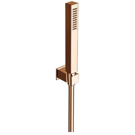 Kit Support Carre + Douchette Carre Or Rose Brosse Robinetterie HYDROTHERAPIE - CRISTINA ONDYNA PD64634P
