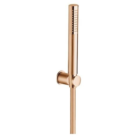 Kit Support + Douchette Monojet + Flexible Or Rose Brosse Robinetterie HYDROTHERAPIE - CRISTINA ONDYNA PD64234P