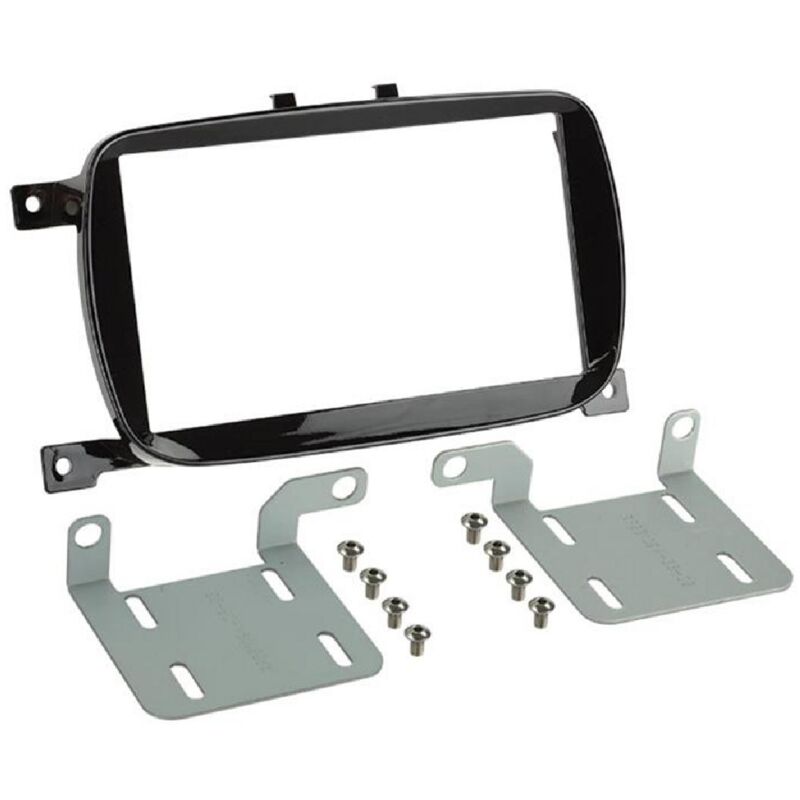 Kit support Autoradio compatible avec Fiat 500 - Noir brillant