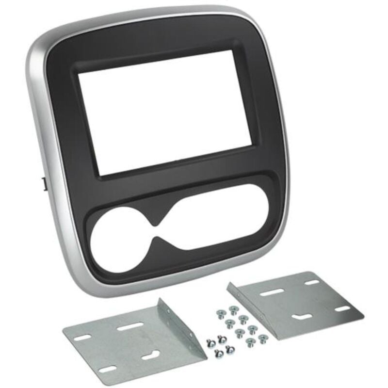 Kit support Autoradio compatible avec Renault Opel Fiat - Noir argent