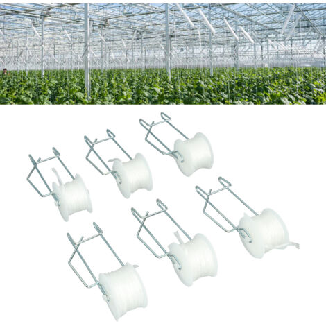 Kit Support pour Tomates [6 Pièces] Acier Galvanisé + Cordage PP [15m] pour Serre et Jardin