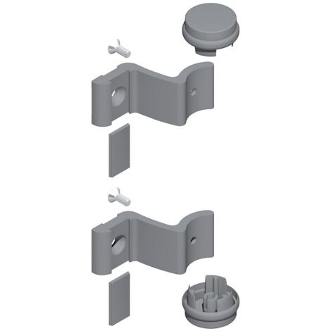 Kit supports droits + bouchons 7329 finition gris alu - LA CROISÉE DS