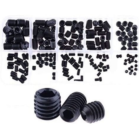 Kit surtido de 200 tornillos de cabeza hexagonal con botón pulsador M3, M4, M5, M6 y M8.