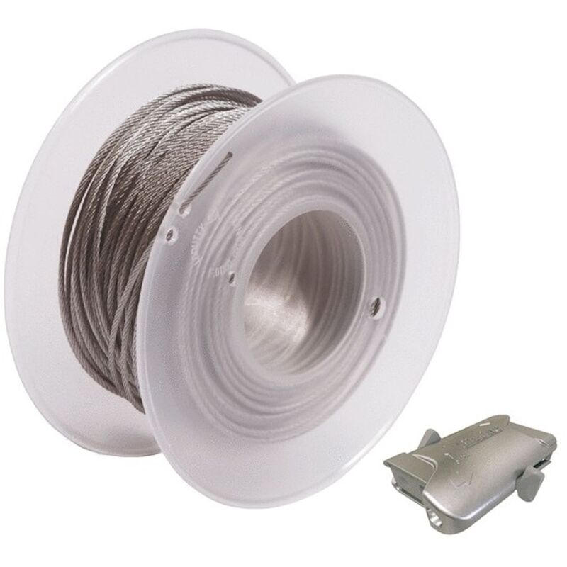 kit suspension - câblette - 1.5 mm x 150 mètres - avec 100 verrous - bizline 720408 kit suspension - câblette - 1.5 mm x 150 mètres - avec 100 verrous - bizline 720408