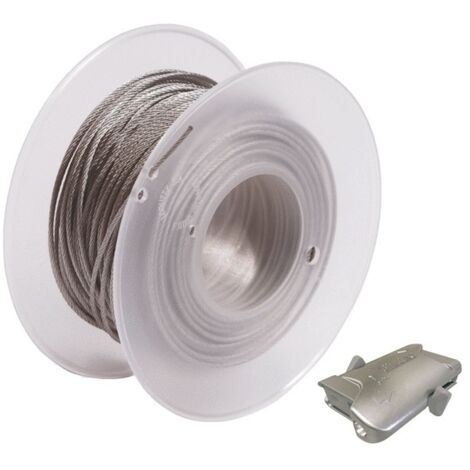 kit suspension - câblette - 1.5 mm x 150 mètres - avec 100 verrous - bizline 720408