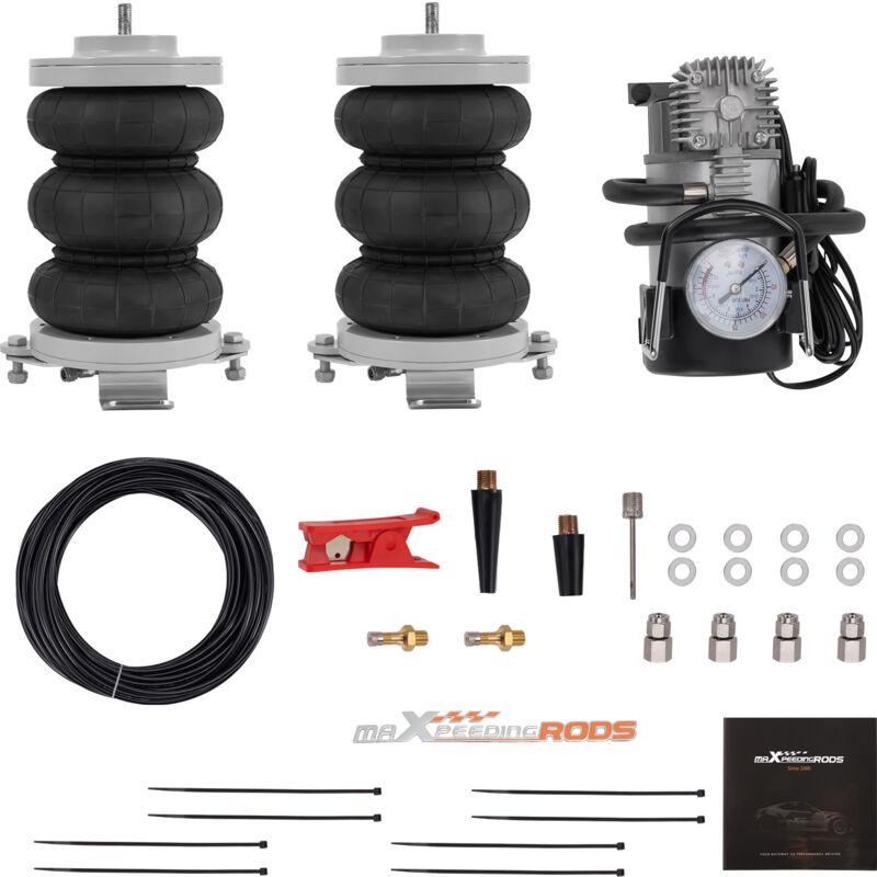 Maxpeedingrods – Kit suspension pneumatique avec compresseur 12V – Pression max 10 bar – Raccord G1/8 – Compatible Fiat Ducato, Citroën Jumper