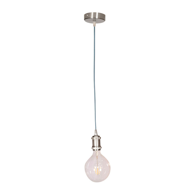 Kit Suspension – Douille Métal Nickel + Câble Textile Bleu Indigo + Pavillon Chromé Ø100 mm – Idéal Rénovation & Déco Intérieure Tibelec Kit Suspension – Douille Métal Nickel + Câble Textile Bleu Indigo + Pavillon Chromé Ø100 mm – Idéal Rénovation & Déco Intérieure Tibelec