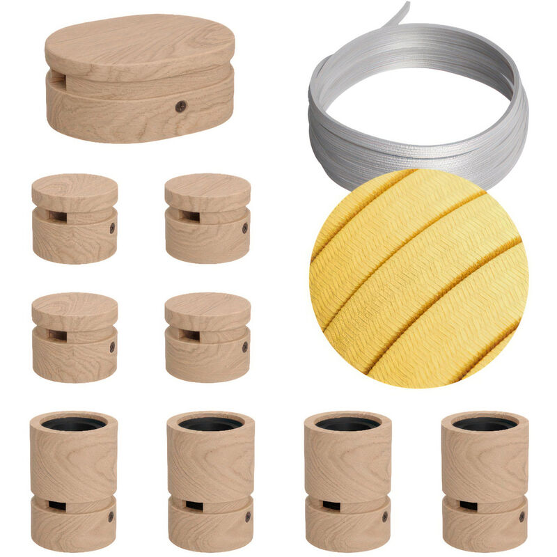 

Kit Symmetric Filé System - con 5m cable textil guirnalda y 9 accesorios de madera | CM10 - CM10