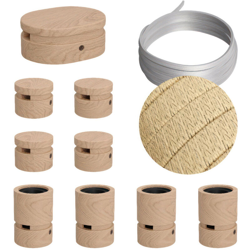 

Kit Symmetric Filé System - con 5m cable textil guirnalda y 9 accesorios de madera | CN06 - CN06