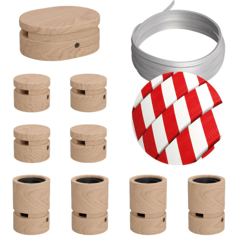 

Creative Cables - Kit Symmetric Filé System - con 5m cable textil guirnalda y 9 accesorios de madera | ECM39 - ECM39
